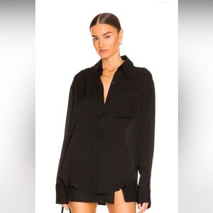 L'Academie Black Button Down Shirt
